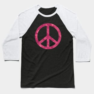 Peace Sign Raspberry Sorbet Baseball T-Shirt